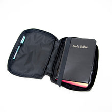 Load image into Gallery viewer, Lifestyle view of our Buffalo Check Bible Carrier
