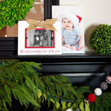 Load image into Gallery viewer, Lifestyle view of our Wonderful Time Burlap Bow Frame