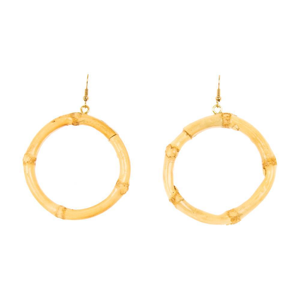 Front view of our Bamboo Circle Earrings