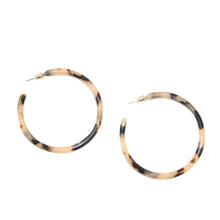 Load image into Gallery viewer, Front view of our Large Blonde Tortoise Hoops