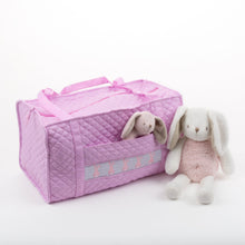 Load image into Gallery viewer, Lifestyle image of our Smocked Duffle Bag