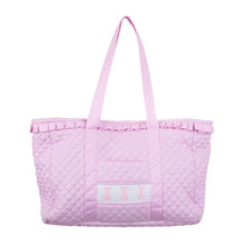 Load image into Gallery viewer, Front view of our Smocked Pink Bunny Tote Bag
