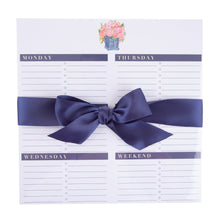 Load image into Gallery viewer, Top view of our Navy Rose Southern Blooms Weekly Planner