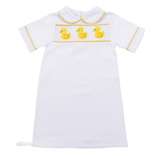 Load image into Gallery viewer, Yellow Duck Smocked Boy Day Gown