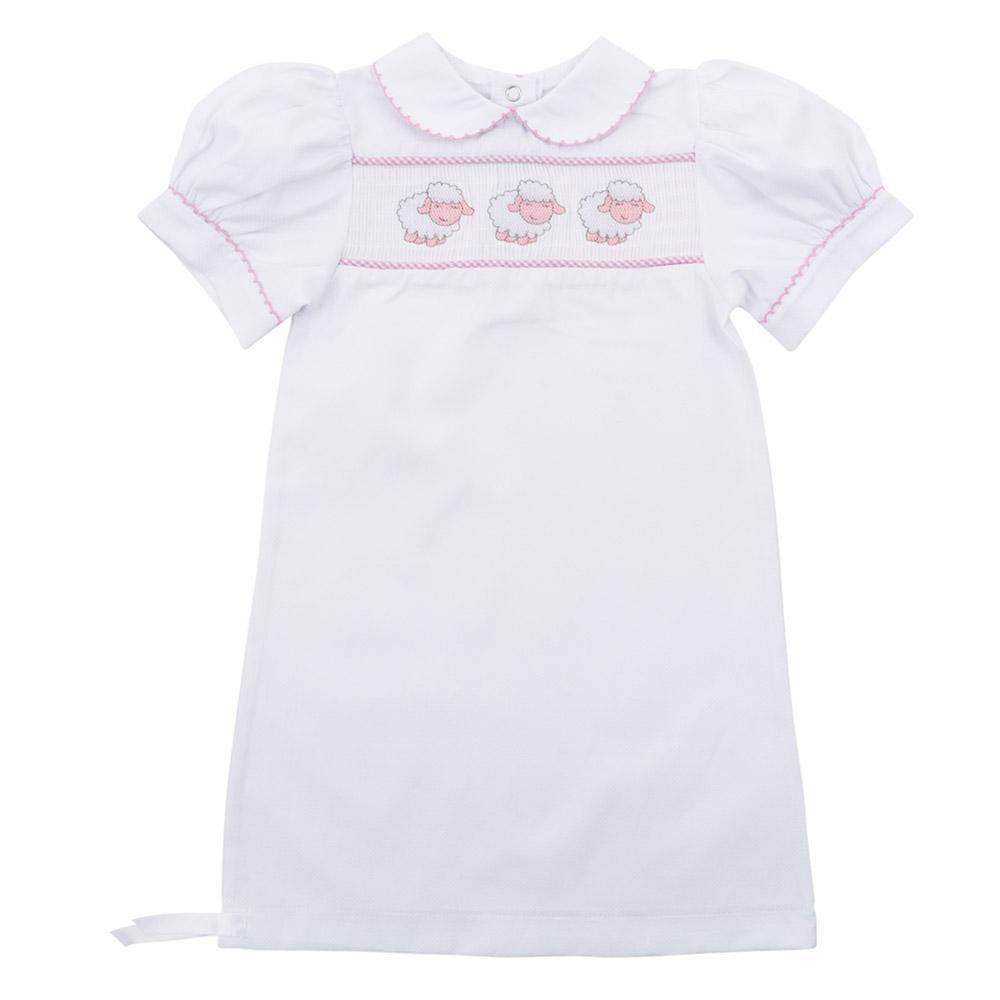 Pink Lamb Smocked Girl Day Gown