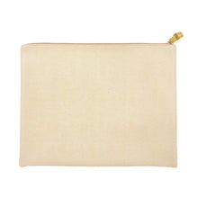 Load image into Gallery viewer, Front view of our Tan Bamboo Tassel Pouch