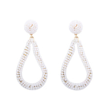 Load image into Gallery viewer, White Bead Loop Earrings