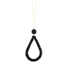 Load image into Gallery viewer, Black Bead Loop Necklace
