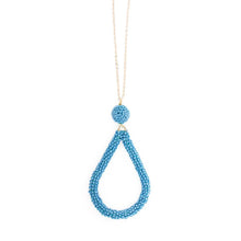 Load image into Gallery viewer, Blue Bead Loop Necklace