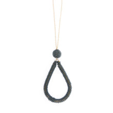 Load image into Gallery viewer, Gray Bead Loop Necklace