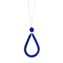 Load image into Gallery viewer, Navy Bead Loop Necklace