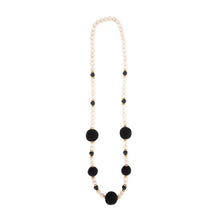 Load image into Gallery viewer, Front view of our Black Felt Bead Necklace