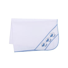 Load image into Gallery viewer, Blue Lamb Smocked Baby Blanket