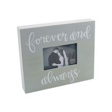 Load image into Gallery viewer, Gray box style frame with Forever and always hand lettered font