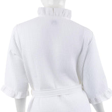 Load image into Gallery viewer, Back view of bridal waffle weave robe