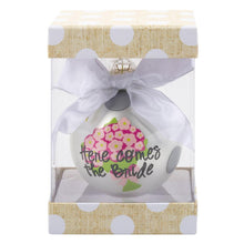 Load image into Gallery viewer, "Here Comes the Bride" Bouquet Frosted Bridal Ornaments
