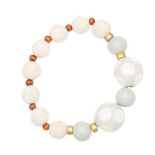 Load image into Gallery viewer, Front view of our Gray Ceramic Bead Bracelet