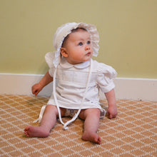 Load image into Gallery viewer, Lifestyle view of our Christening Baby Bonnet
