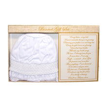 Load image into Gallery viewer, Front view of our Christening Baby Bonnet