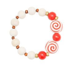 Load image into Gallery viewer, Front view of our Red Ceramic Bead Bracelet