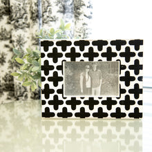 Load image into Gallery viewer, Lifestyle image of our Black and White Clover Picture Frame