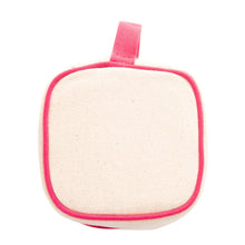 Load image into Gallery viewer, Top view of our Pink Canvas Jewelry Cube