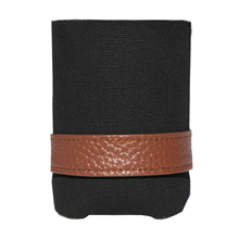 Load image into Gallery viewer, Front view of our Black Canvas Flat Koozie