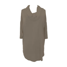 Load image into Gallery viewer, Front view of our Mocha Cowl Neck Slouch Shirt