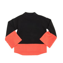 Load image into Gallery viewer, Front view of our Coral Color Block Sweater
