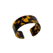 Load image into Gallery viewer, Medium (1") thick Tortoise Cuff Bracelet in black and brown