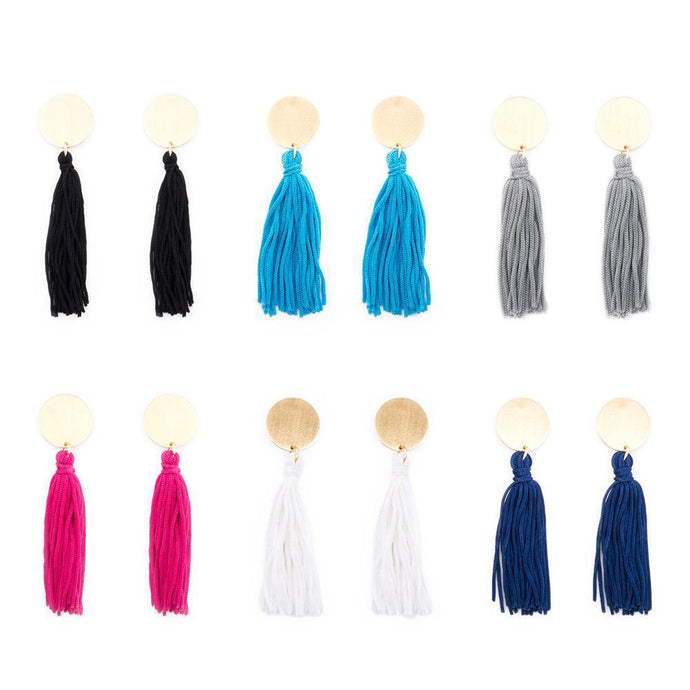 Collection of Disc Tassel Earrings