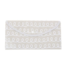 Load image into Gallery viewer, Front view of our Gray Swirl Vinyl Envelope Pouch