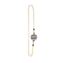 Load image into Gallery viewer, Front view of our Black Flat Bead Necklace