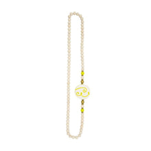 Load image into Gallery viewer, Front view of our Lime Flat Bead Necklace