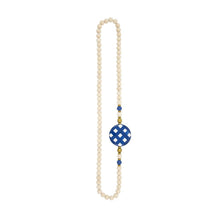 Load image into Gallery viewer, Front view of our Navy Flat Bead Necklace