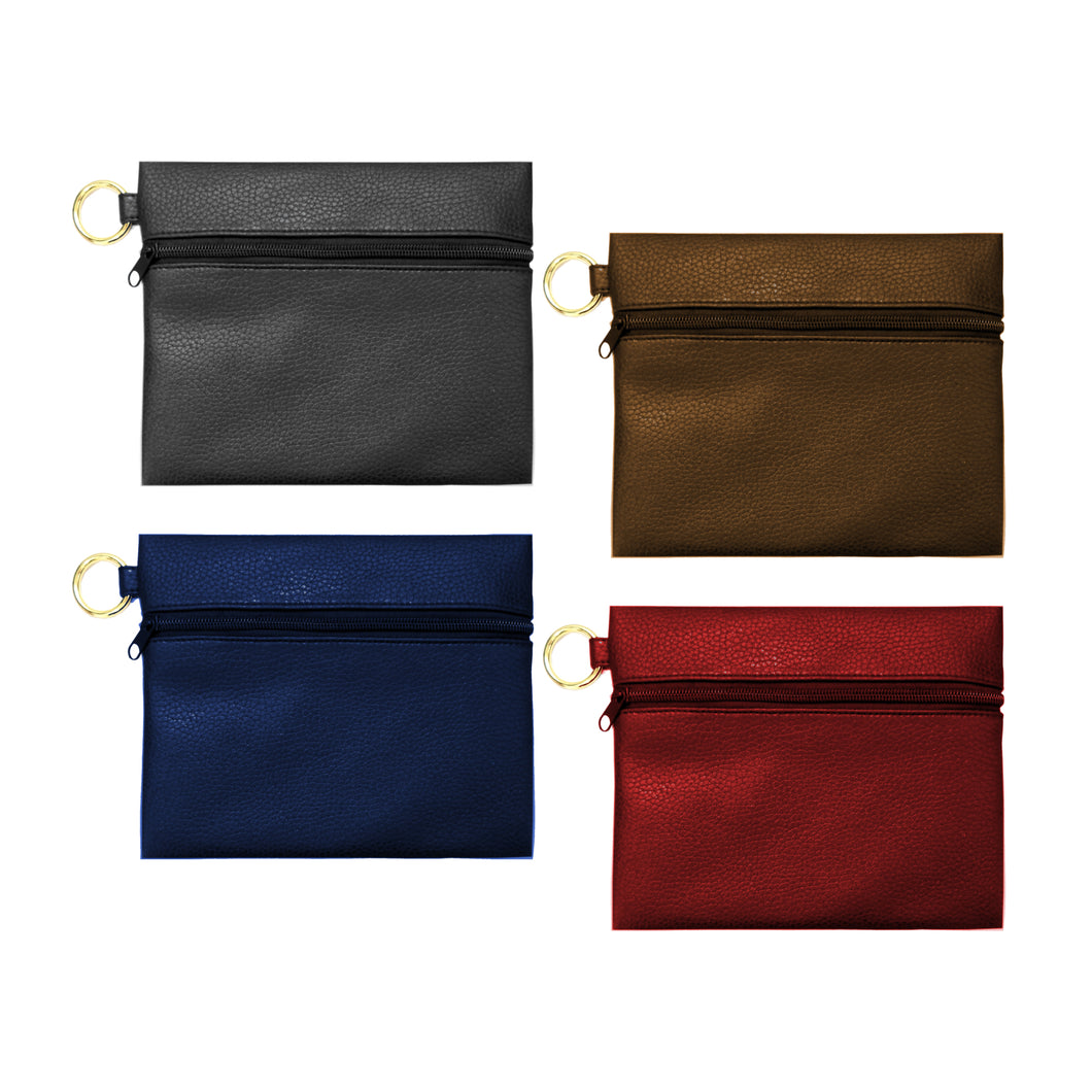 Kansas Zip Pouch with Key Loop- Dark Colors Prepack 16 PCS