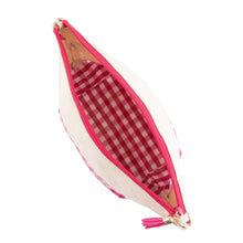 Load image into Gallery viewer, Top view of our Pink Gingham Boarding Now Cosmetic