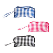Load image into Gallery viewer, Front view of our Gingham Kentucky Cosmetic Bags