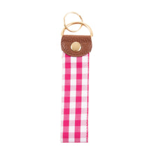 Load image into Gallery viewer, Front view of our Pink Gingham Key Fob
