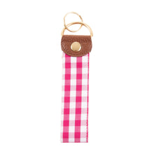 Load image into Gallery viewer, Front view of our Pink Gingham Key Fob