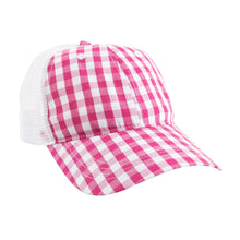 Load image into Gallery viewer, View of our Pink Gingham Trucker Hat

