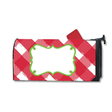 Load image into Gallery viewer, Front view of our Red Gingham Mailbox Cover
