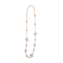 Load image into Gallery viewer, Front view of our Gray Felt Bead Necklace