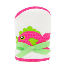 Load image into Gallery viewer, Front view of our Pink Fish Girl Hooded Towel
