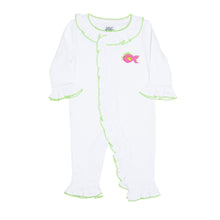 Load image into Gallery viewer, Front view of our Girl Pink Fish Convertible Onesie
