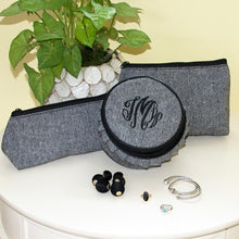 Load image into Gallery viewer, Lifestyle view of our Black Herringbone Jewelry Round