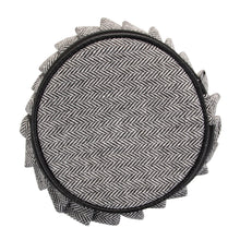 Load image into Gallery viewer, Top view of our Black Herringbone Jewelry Round