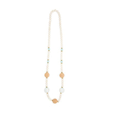 Load image into Gallery viewer, Front view of our Light Blue Cork Bead Necklace