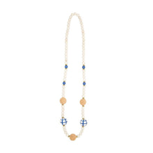 Load image into Gallery viewer, Front view of our Navy Cork Bead Necklace