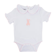 Load image into Gallery viewer, Front view of our Pink Bunny French Knot Onesie
